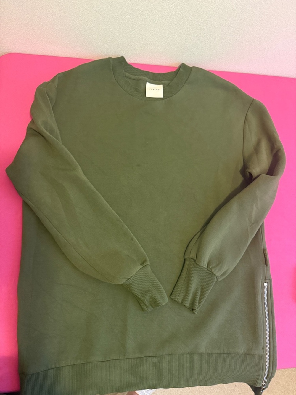 Varley Olive Green Crewneck Sweatshirt